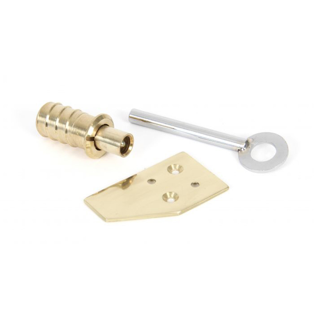 From the Anvil Key-Flush Sash Stop - Polished Brass